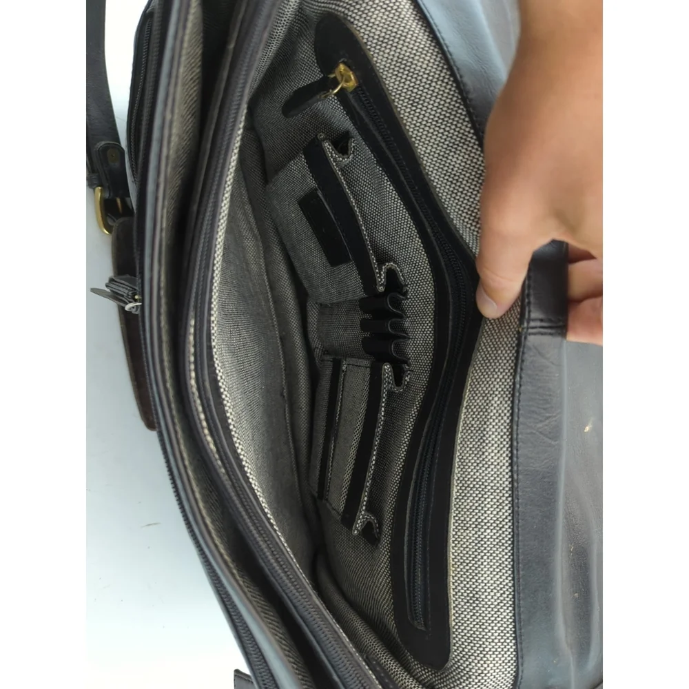 Hidesign Leather Briefcase Black 15x12 5
